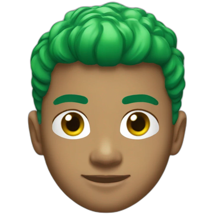 kylian mbappé with green hair emoji