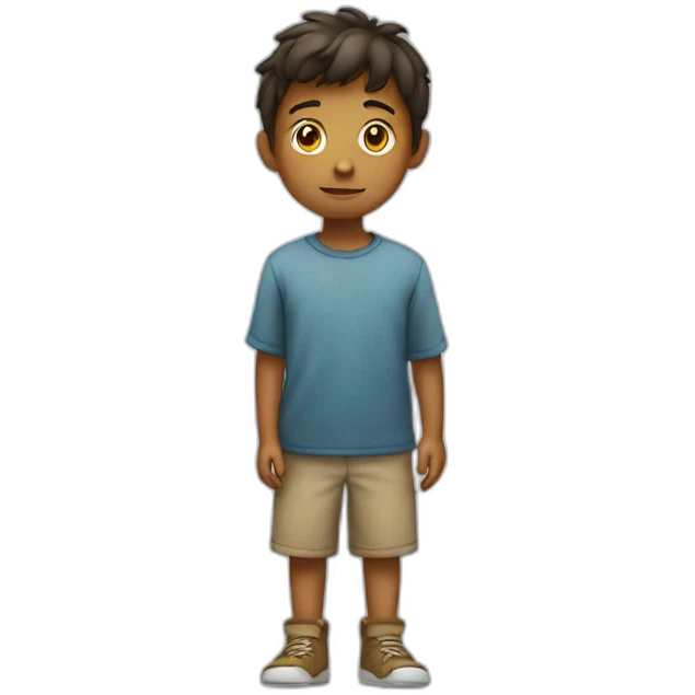 A boy stand alone  emoji