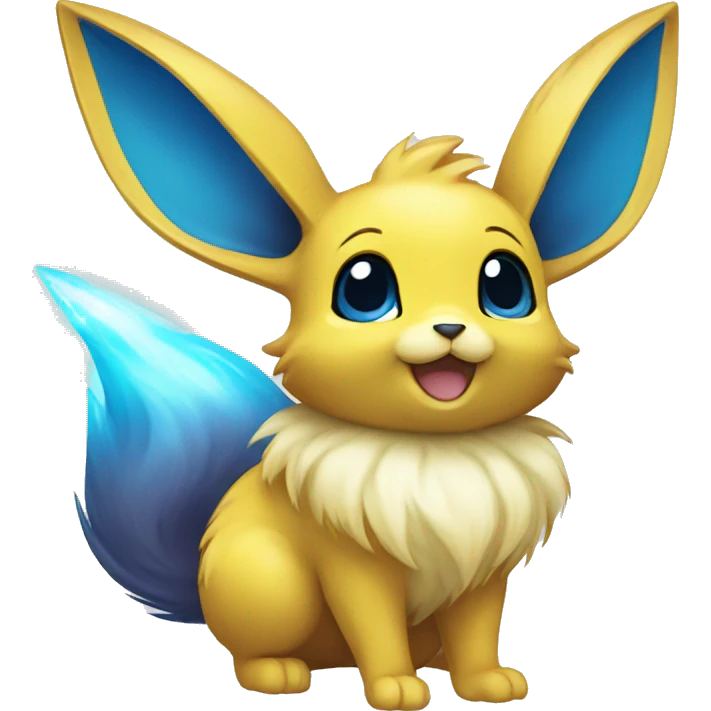 Shiny Colorful Yellow Blue Electric Mouse Eevee emoji