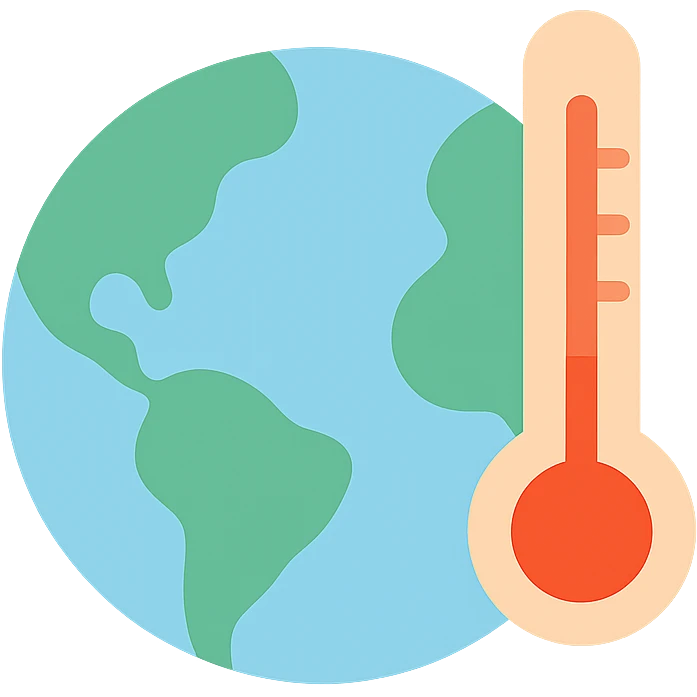 globe with a thermometer sticking out emoji