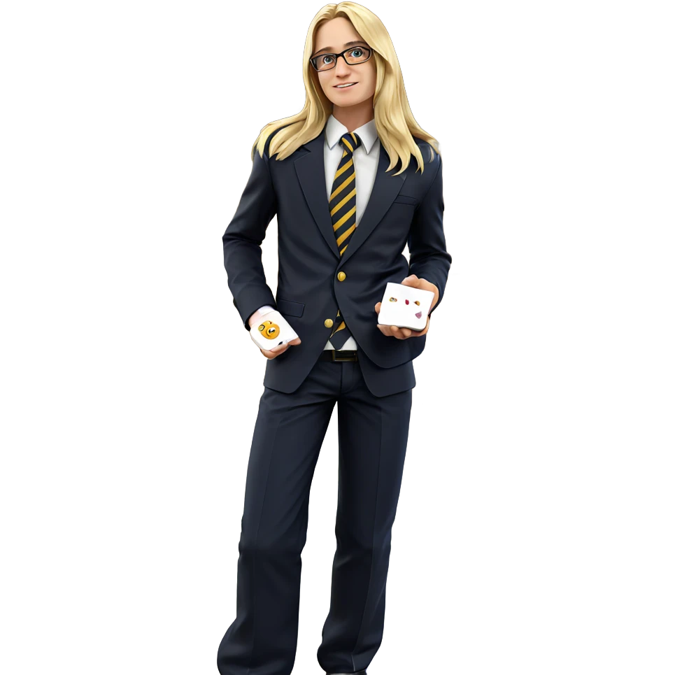 blonde boy in school uniform emoji