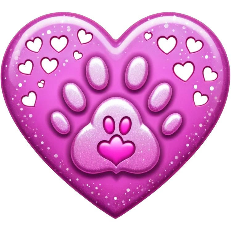 heart with a paw print and sparkles emoji