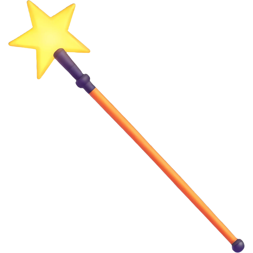 magic wand with glowing tip emoji