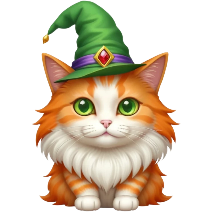 the beauty cat with a wizard's hat emoji