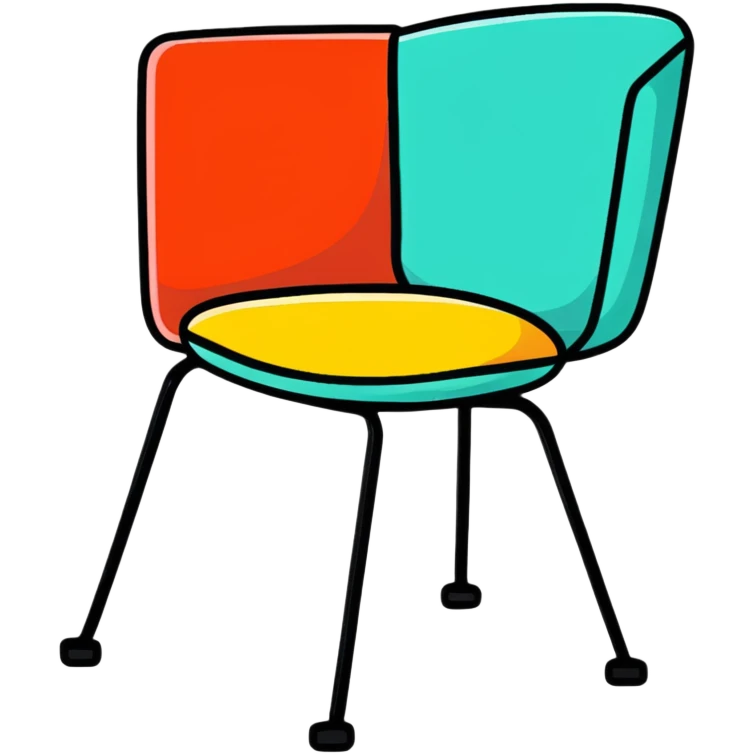 colorful chair, bright colors emoji