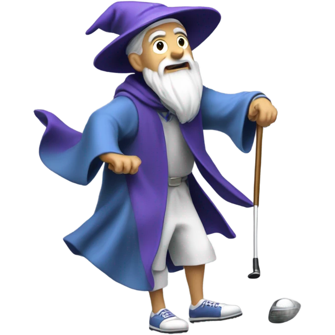 Wizard hitting golf balls emoji