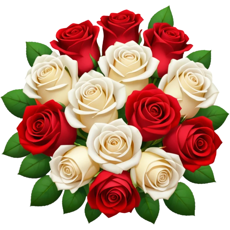 White rose and red rose bouquet emoji