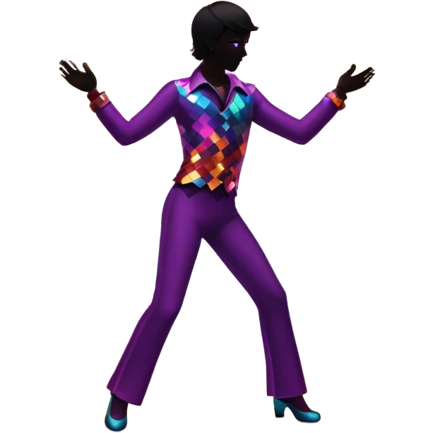Disco silhouette 70s emoji