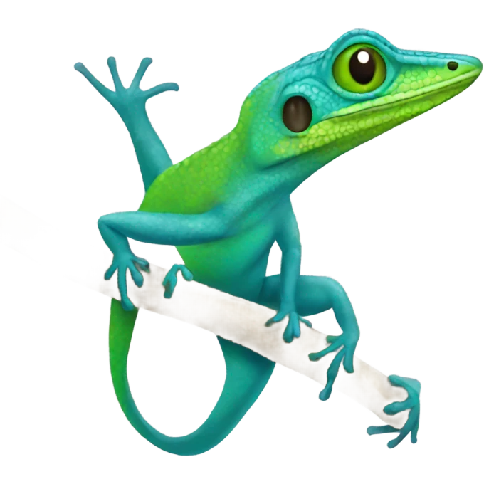 Anole lizard blue and green emoji