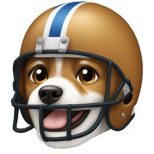 Emoji cute dog with football helmet on emoji