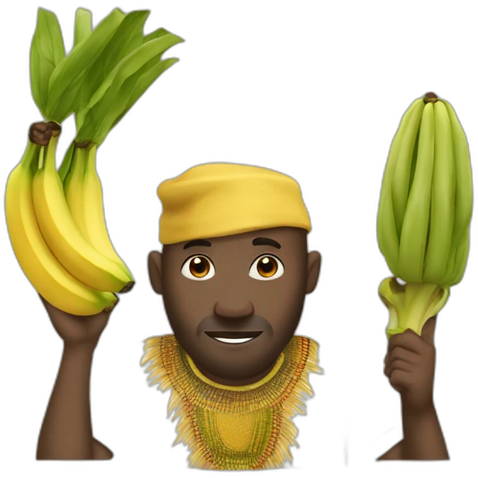 africain mangeant des banane emoji