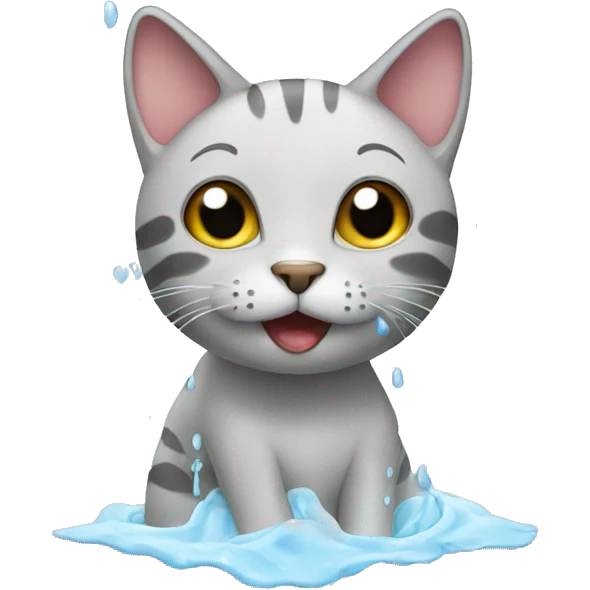 Cat in a shower emoji