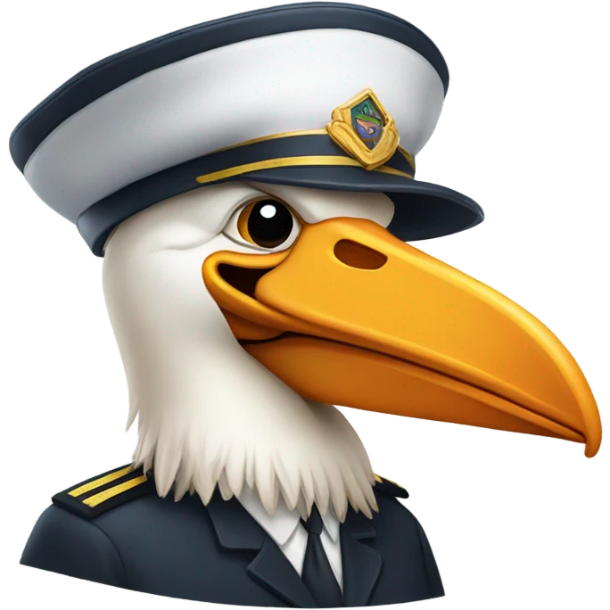 pelican pilot hat emoji