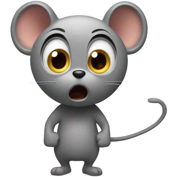 Jake scared of a mouse emoji
