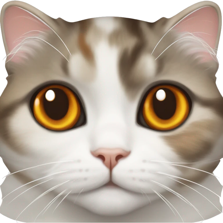 white scottish fold cat with tortoiseshell norwegian forest cat emoji