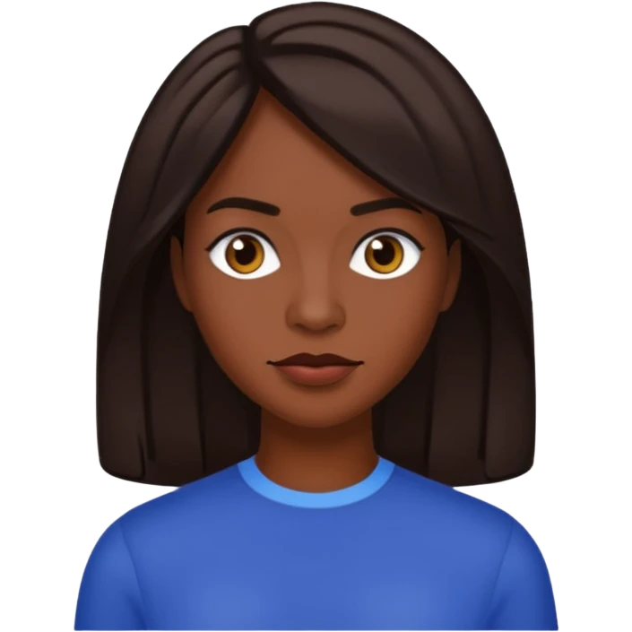 Dawn Richards with dark brown hair, medium dark skin emoji