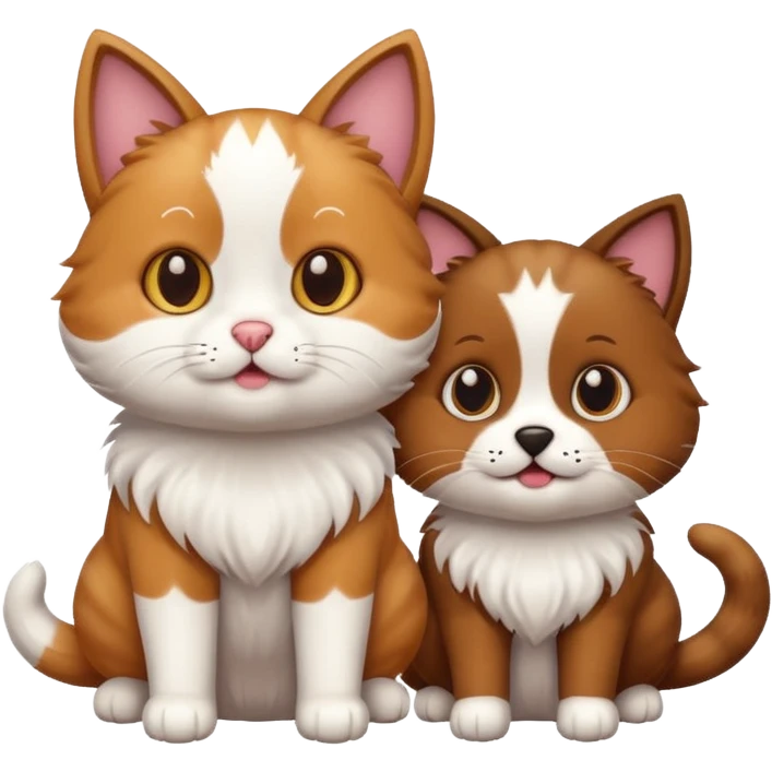 Cat and dog emoji