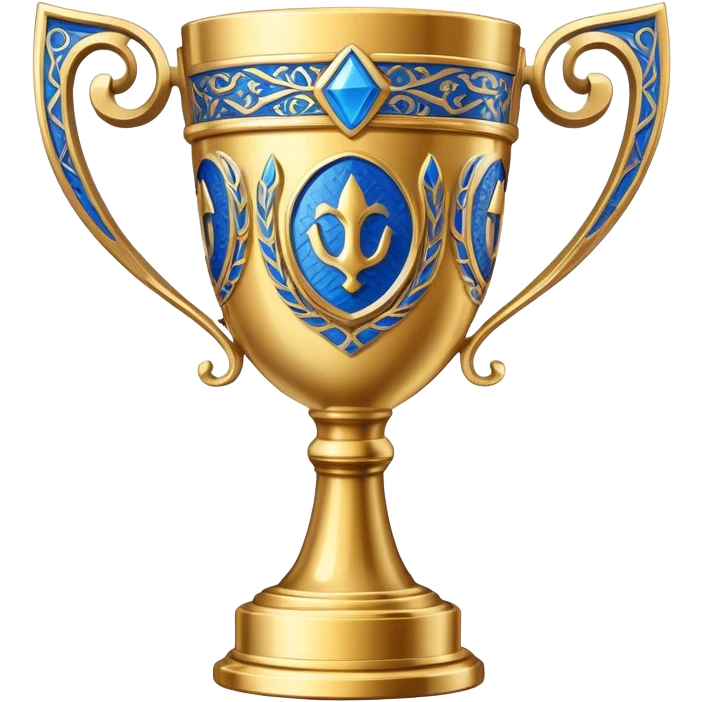 championship trophy cup with blue details emoji