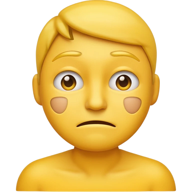 A straight face emoji with a slight look of disgust, a horizontal hand where the neck would be. All yellow. It should be a normal emoji with no body parts except the floating hand emoji