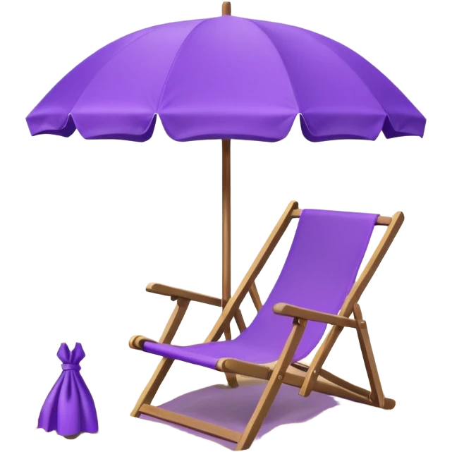 beach chair with purple umbrella emoji