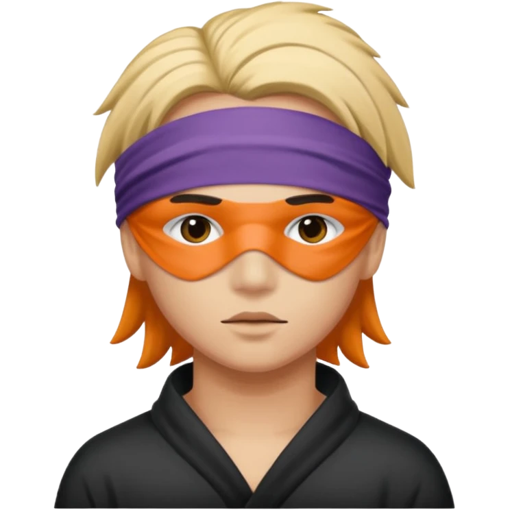 Blindfold person with different colors of hair. No trusting games with people blindfolded behind steering wheel emoji