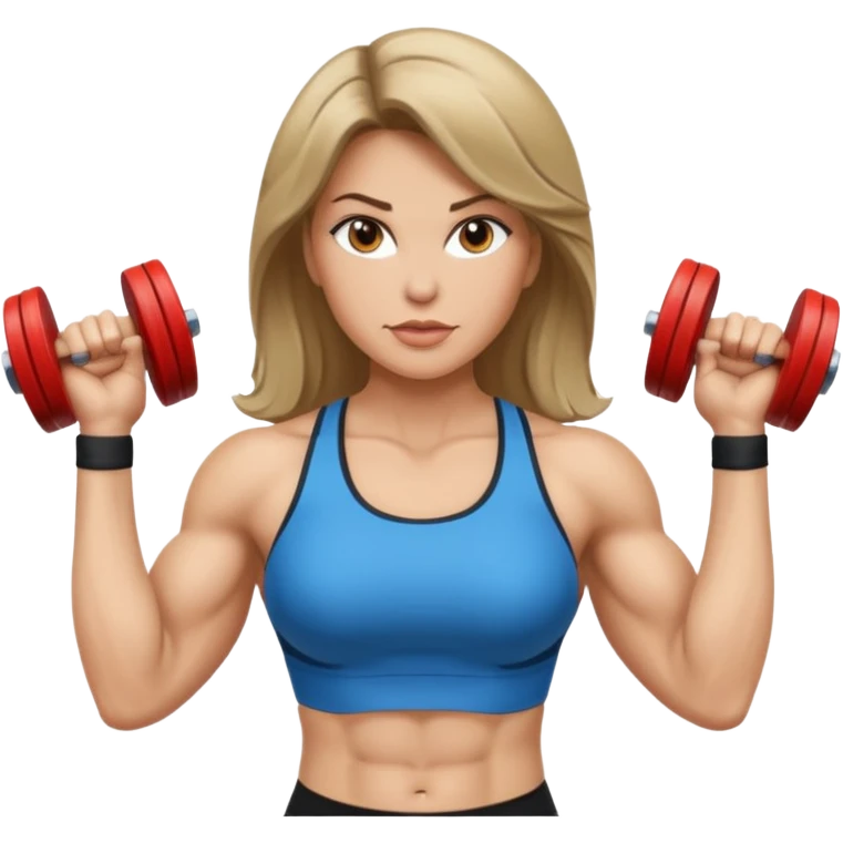 powerful woman fitness dark blonde hair white skin emoji