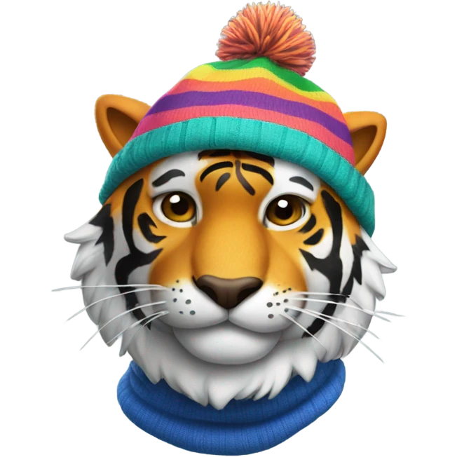 Tiger wearing jaunty stocking camp emoji