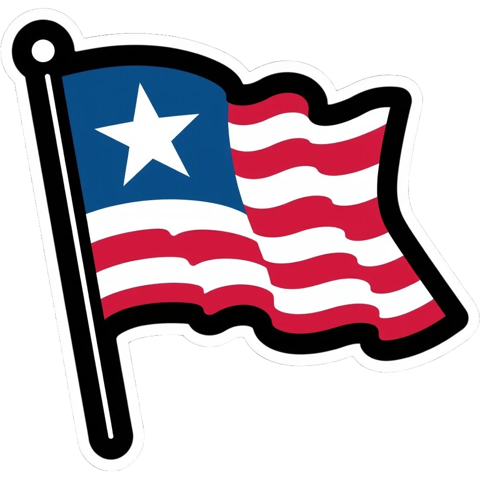 I voted sticker with American flag emoji