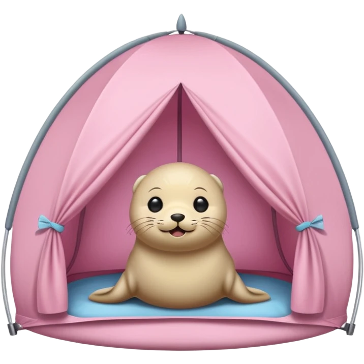 Seal in a light pink tent  emoji
