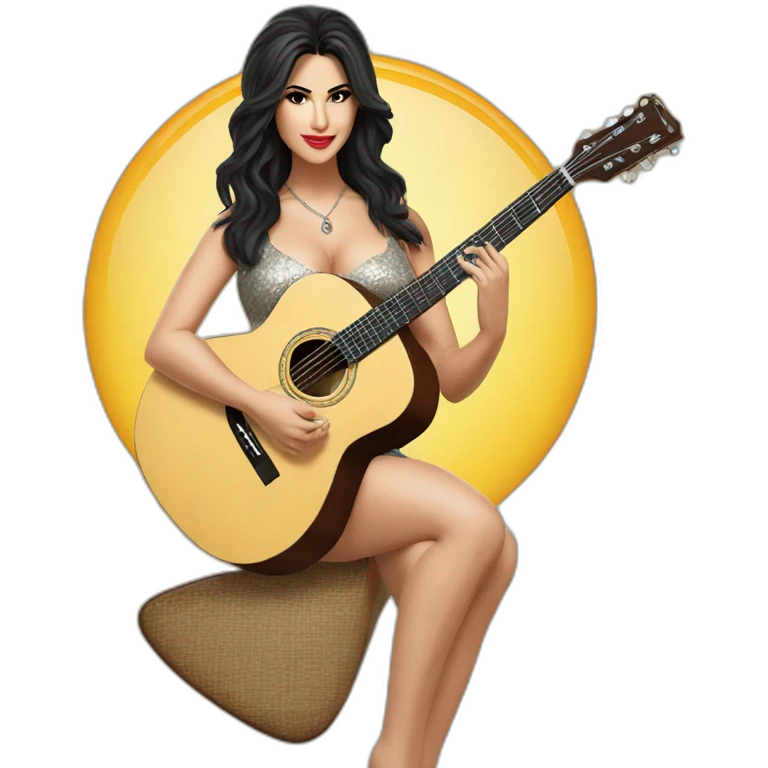 Sunny Leone with guitar emoji