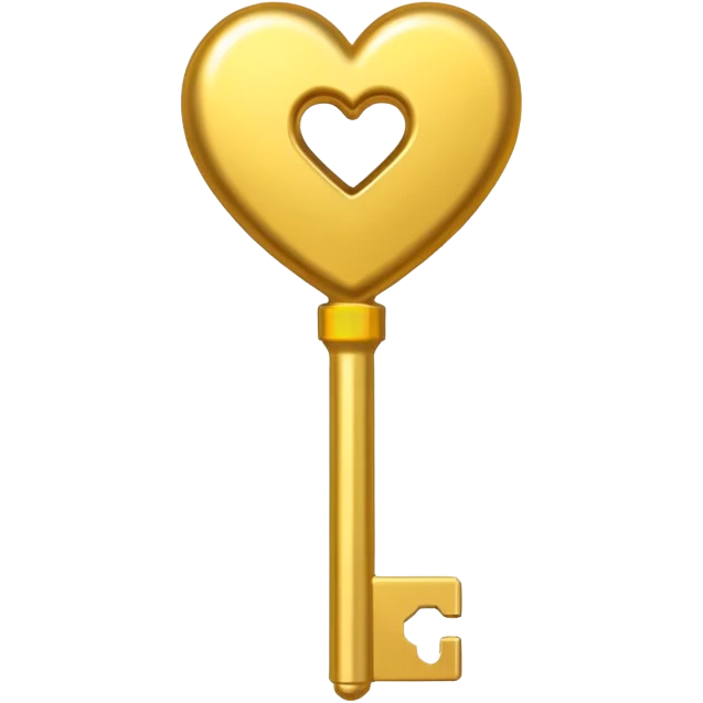 gold basic heart key emoji
