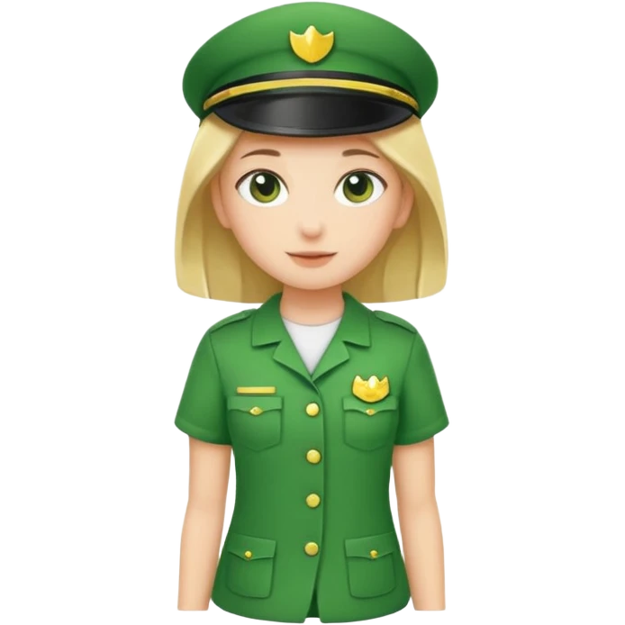 Green uniform t shirt girl  emoji