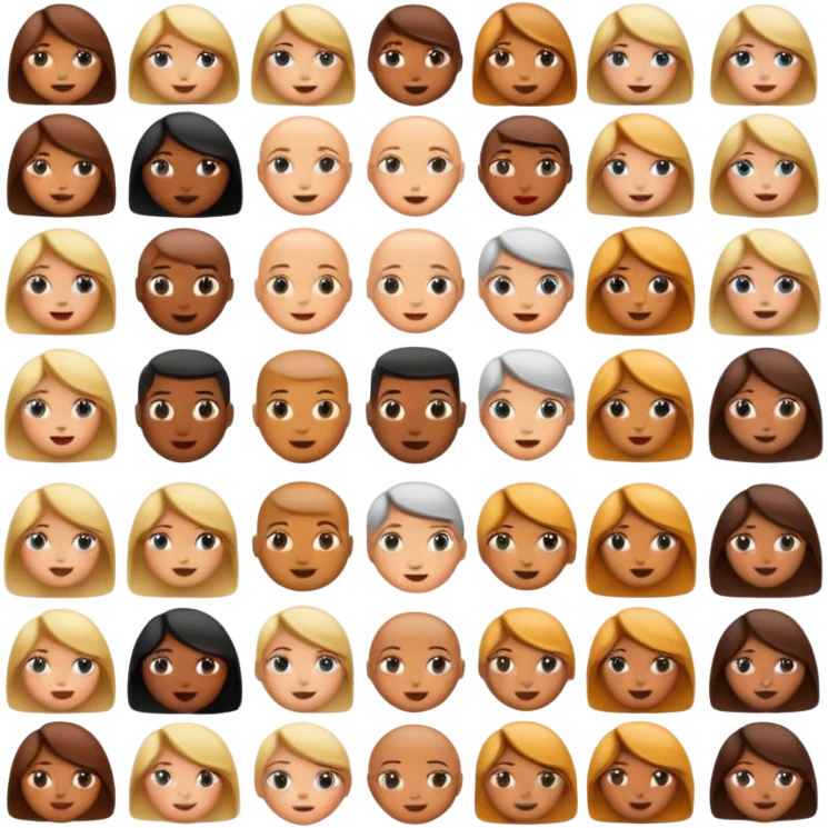 صورة تحتوي على 10 أعمدة و7 صفوف ايموجي متشابهة بينها واحد مختلف emoji