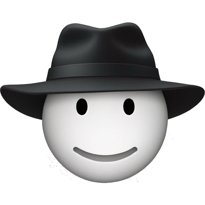 smiley face with black hat emoji
