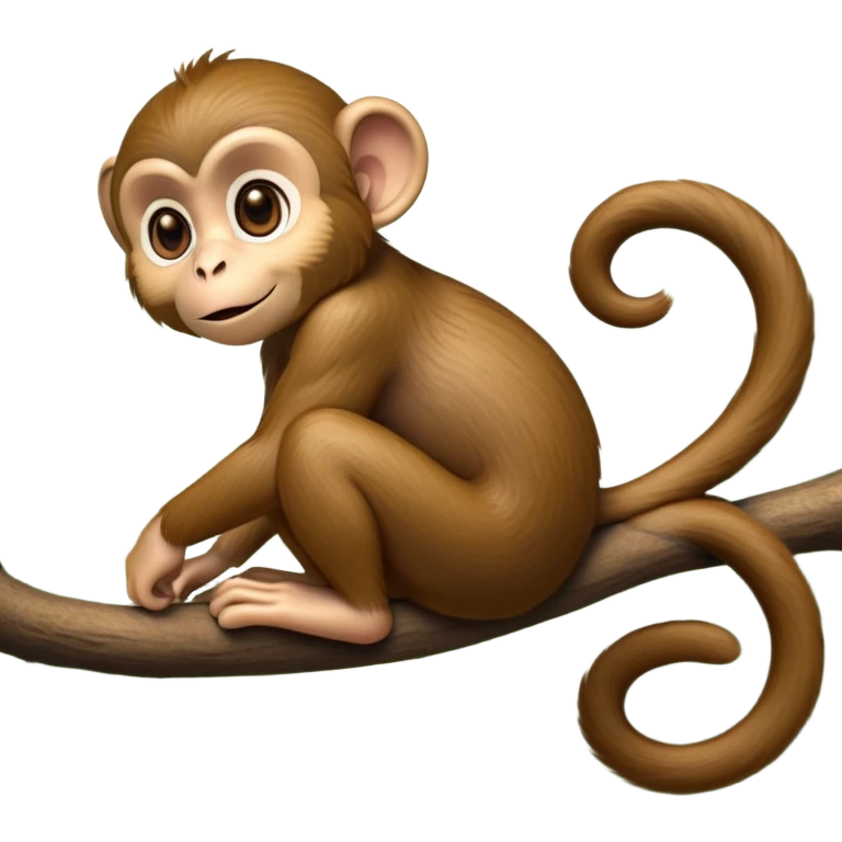 cinematic-monkey-realistic-full-body-sitting-emoji,-slim-agile-frame-poised-on-a-branch,-long-tail-curled-slightly,-head-tilted-dramatically,-warm-brown-fur-soft-and-fluffy,-bright-playful-eyes-exuding-mischief,-simplified-yet-realistic-focused-features,-highly-detailed,-glowing-with-an-almost-sarcastic-glow emoji
