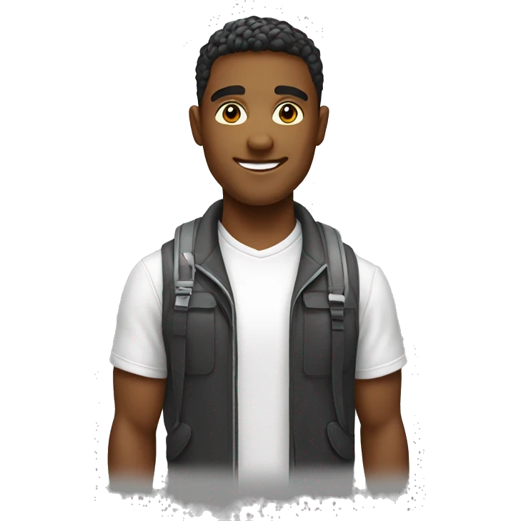 Handsome tech student in summer emoji