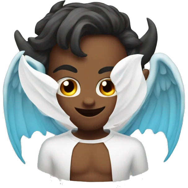 half angel half devil on face emoji
