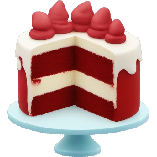 Kawaii red velvet cake  emoji