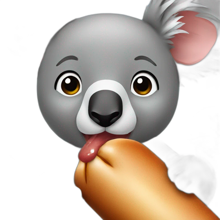 koala and kangaroo licking sausage together emoji