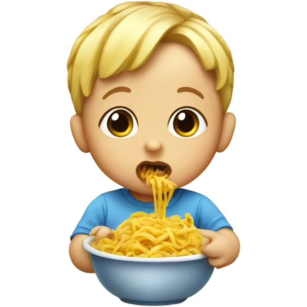 Baby eating pasta emoji