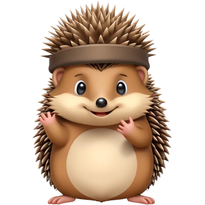 hedgehog removing a hat emoji