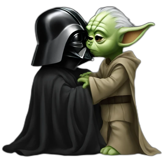 dark vador kissing yoda emoji