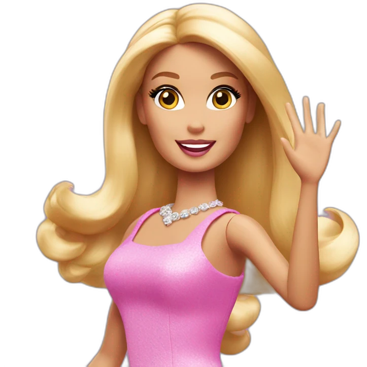 Barbie waving emoji