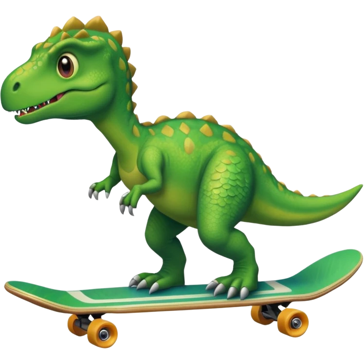 Dinosaur on skate board emoji