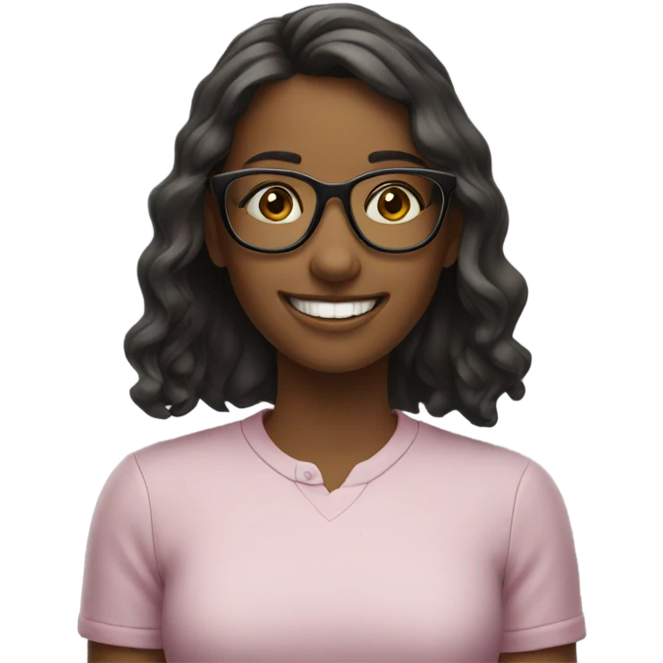 smiling girl with glasses emoji