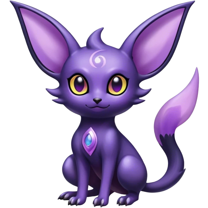 Shiny Dark Ethereal Noibat-Espeon-Umbreon-Nidorino-fusion-hybrid full body emoji