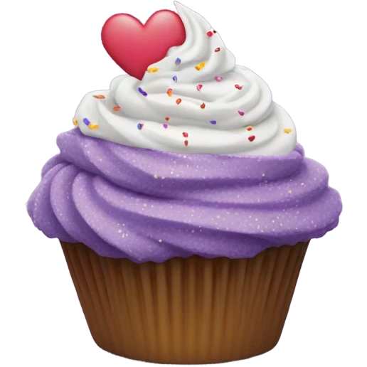 Happy Valentine's Day purple cupcake emoji