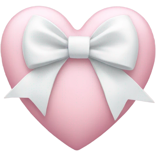 Pastel pink heart with white bow emoji