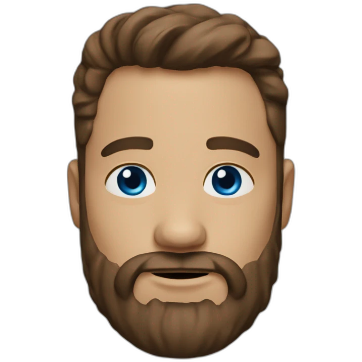 Benoît brown hear brown beard blue eyes emoji