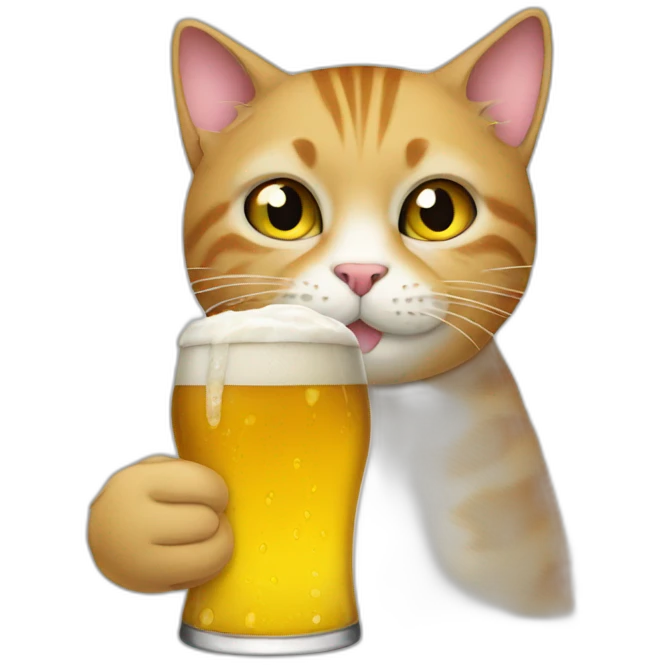 cat drinking beer emoji